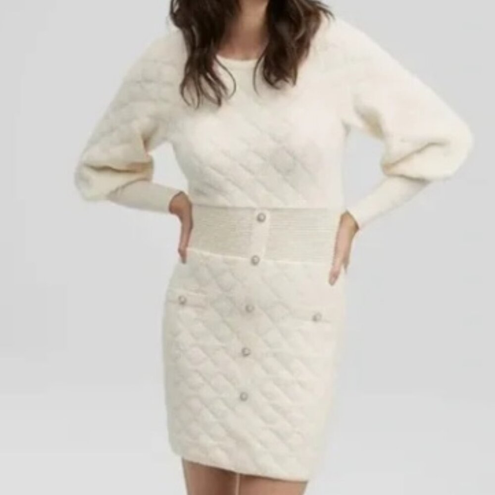 NWT - Sweater Dress with embellished button front